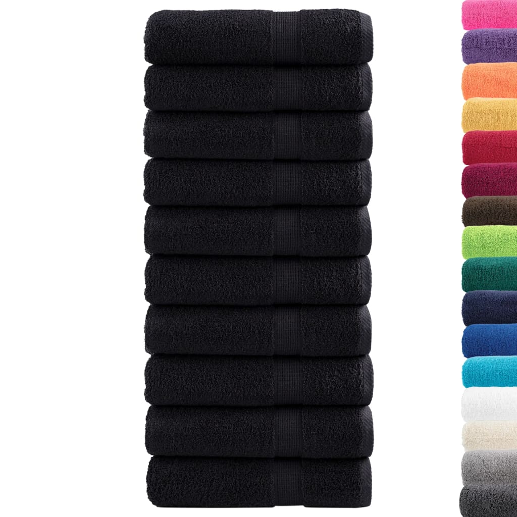 håndklæder SOLUND 10 stk. Premium 50x100 cm 600 g/m2 sort