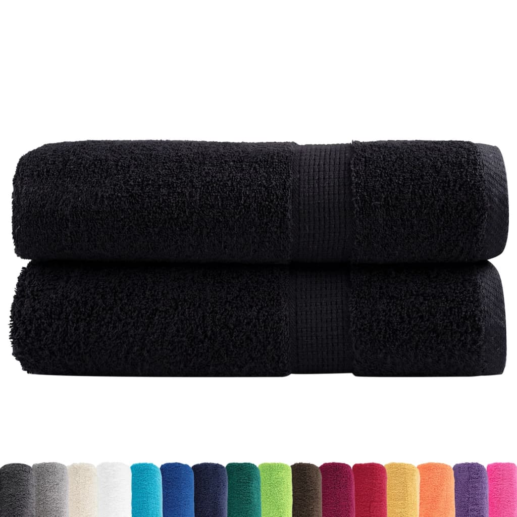 Premium badehåndklæder SOLUND 2 stk. sort 100x150 cm 600 gsm