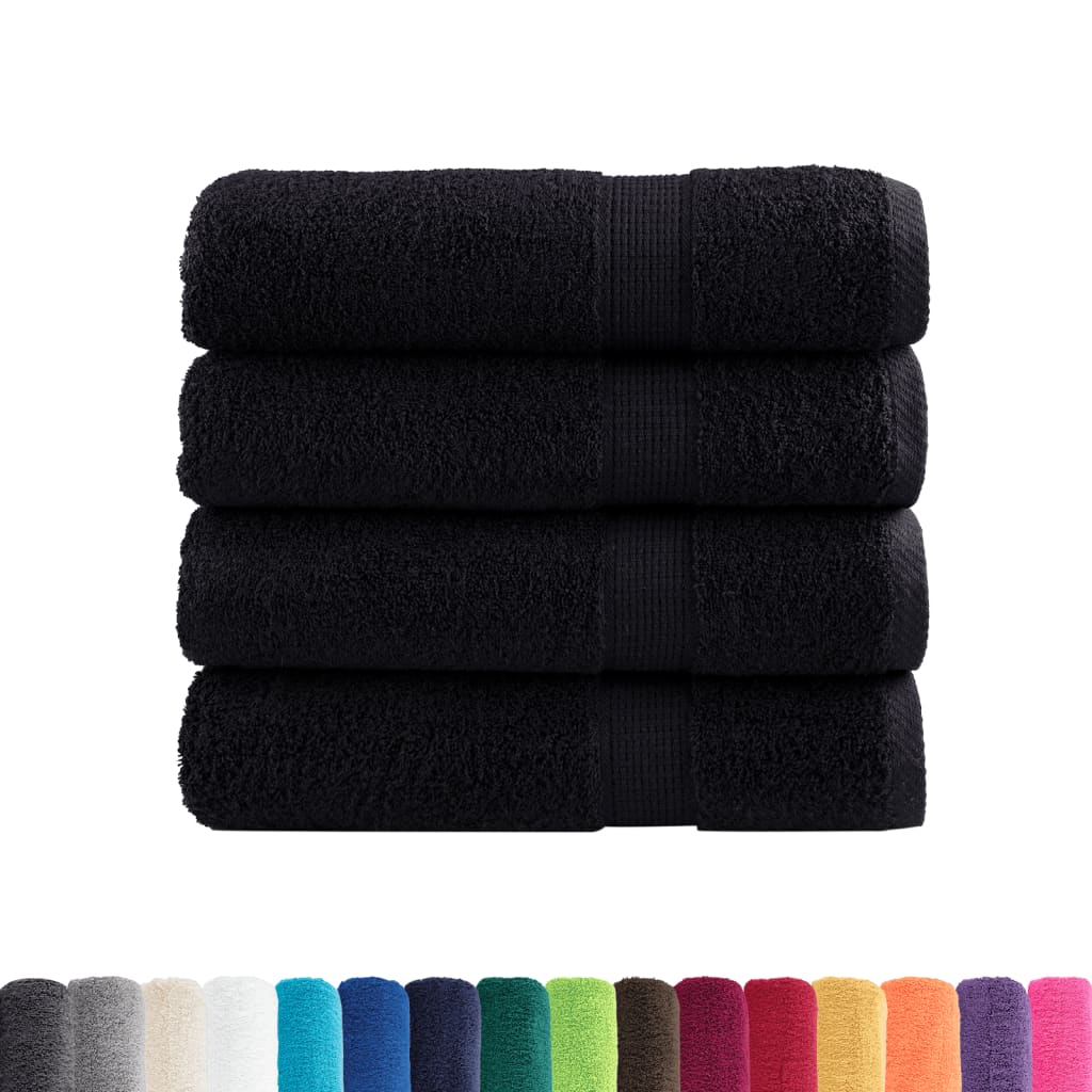 Premium badehåndklæder SOLUND 4 stk. sort 100x150 cm 600 gsm
