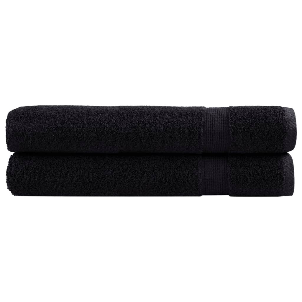 saunahåndklæder SOLUND 2 stk. Premium 80x200 cm 600 g/m2 sort