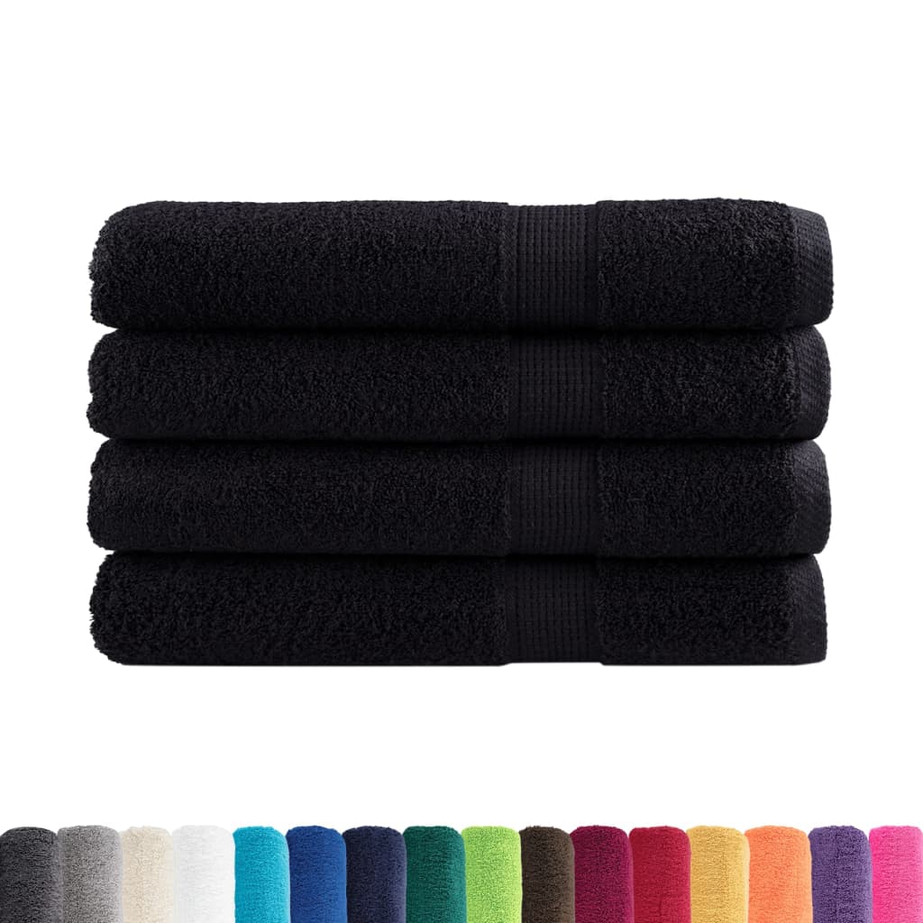 saunahåndklæder SOLUND 4 stk. Premium 80x200 cm 600 g/m2 sort