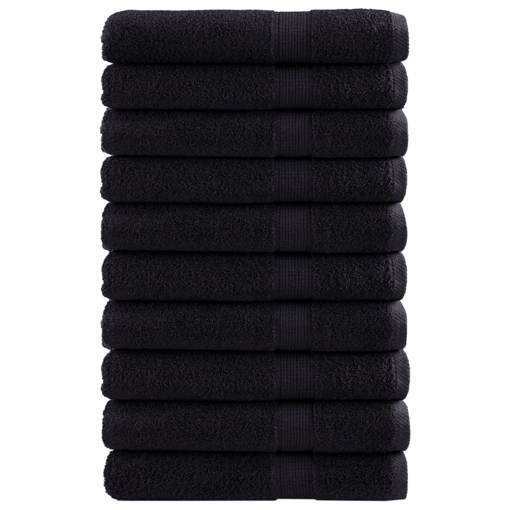 saunahåndklæder SOLUND 10 stk. Premium 80x200 cm 600 g/m2 sort