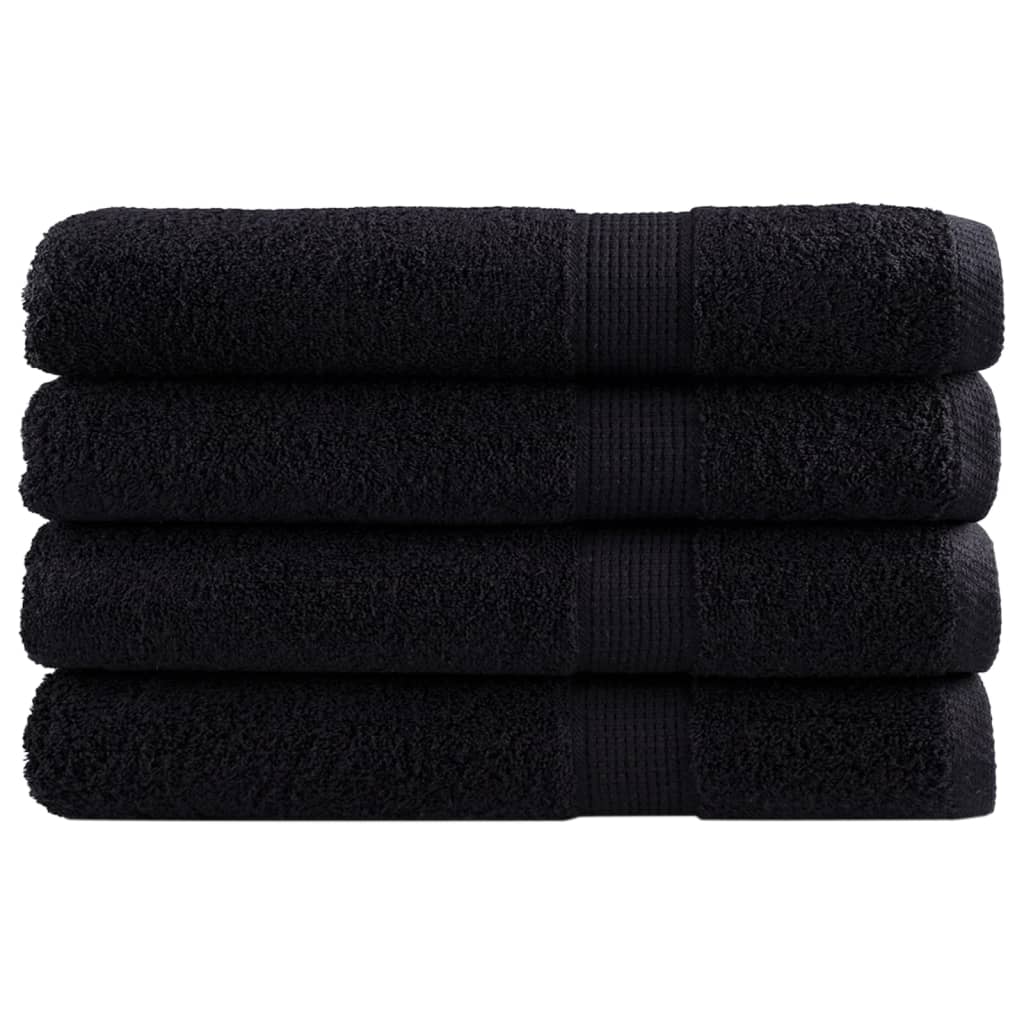 håndklæder SOLUND 4 stk. Premium 100x200 cm 600 g/m2 sort