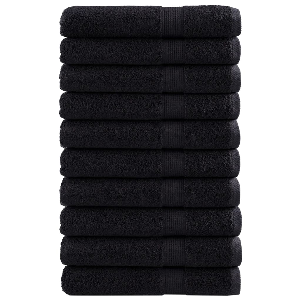 håndklæder SOLUND 10 stk. Premium 100x200 cm 600 g/m2 sort