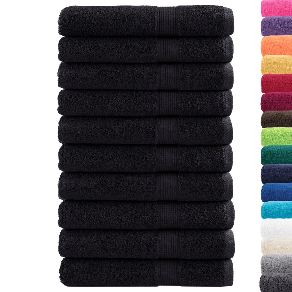 håndklæder SOLUND 10 stk. Premium 100x200 cm 600 g/m2 sort