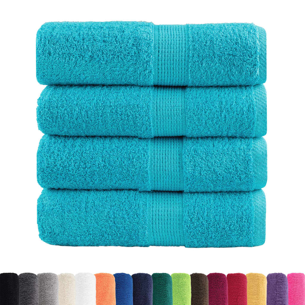 Premium vaskehåndklæder SOLUND 4 stk. turkis 30x30 cm 600 gsm