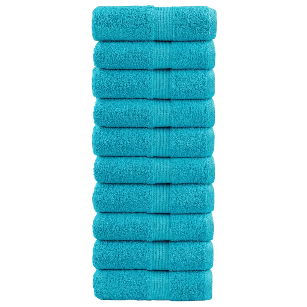 gæstehåndklæder SOLUND 10 stk. Premium 30x50 cm 600 g/m2 turkis