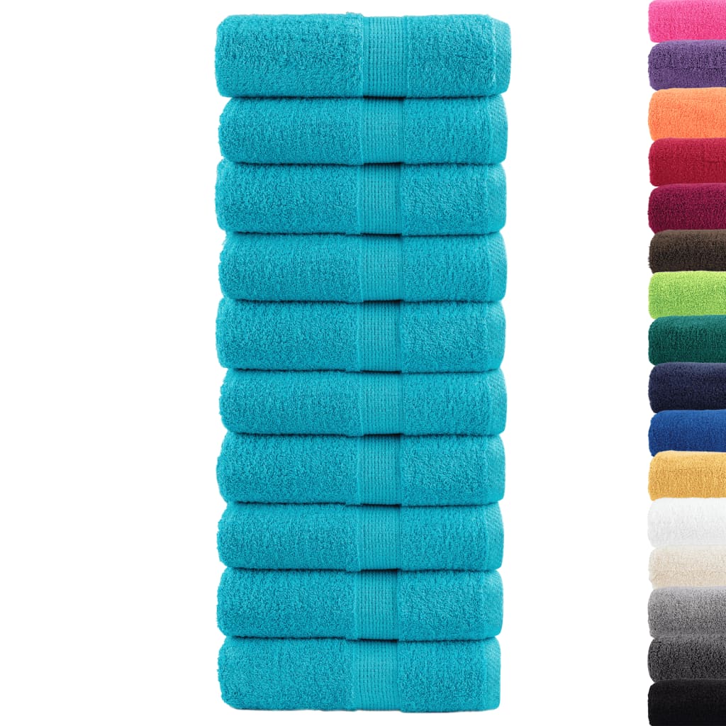 gæstehåndklæder SOLUND 10 stk. Premium 30x50 cm 600 g/m2 turkis