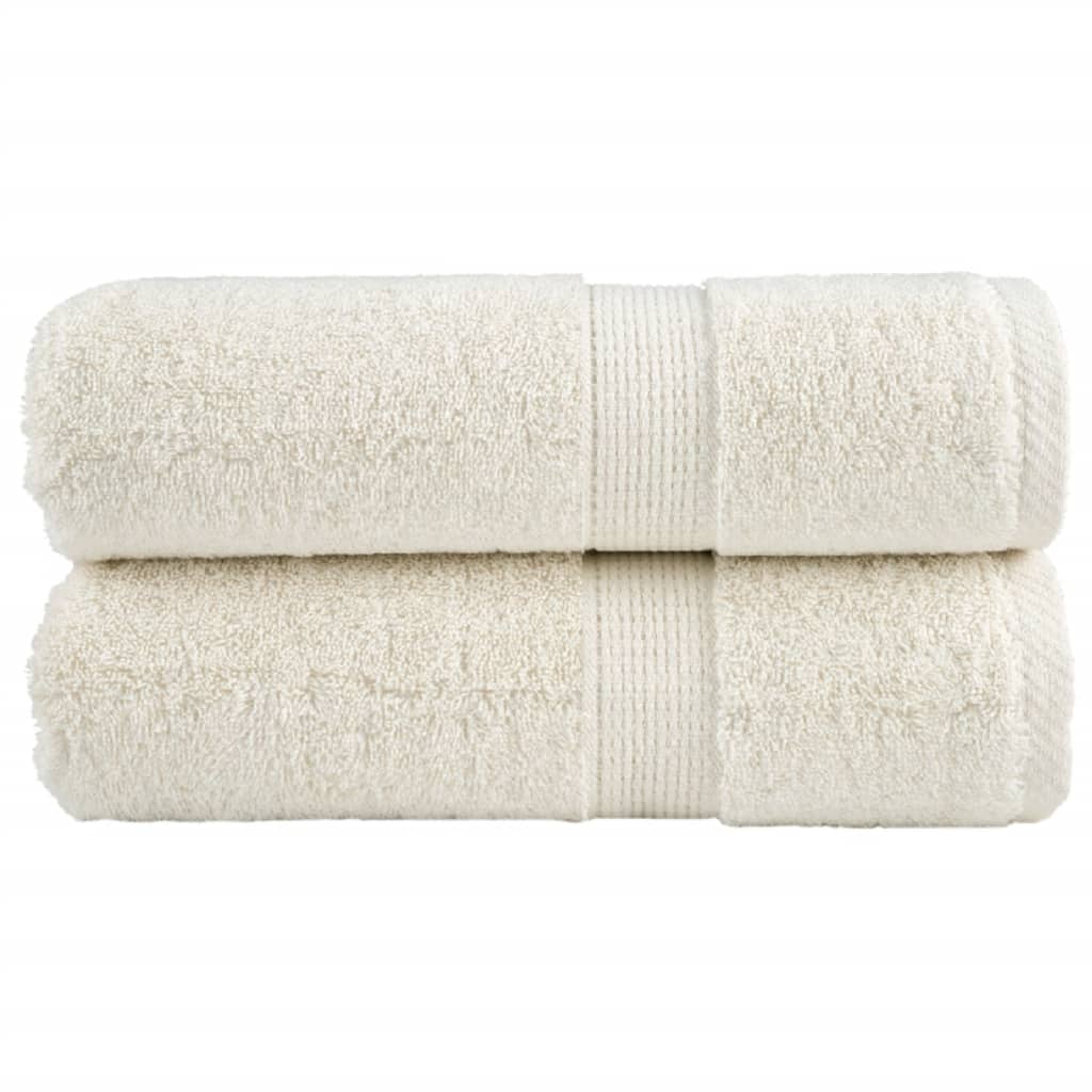 Premium vaskehåndklæder SOLUND 2 stk. cremefarvede 30x30 cm 600 gsm