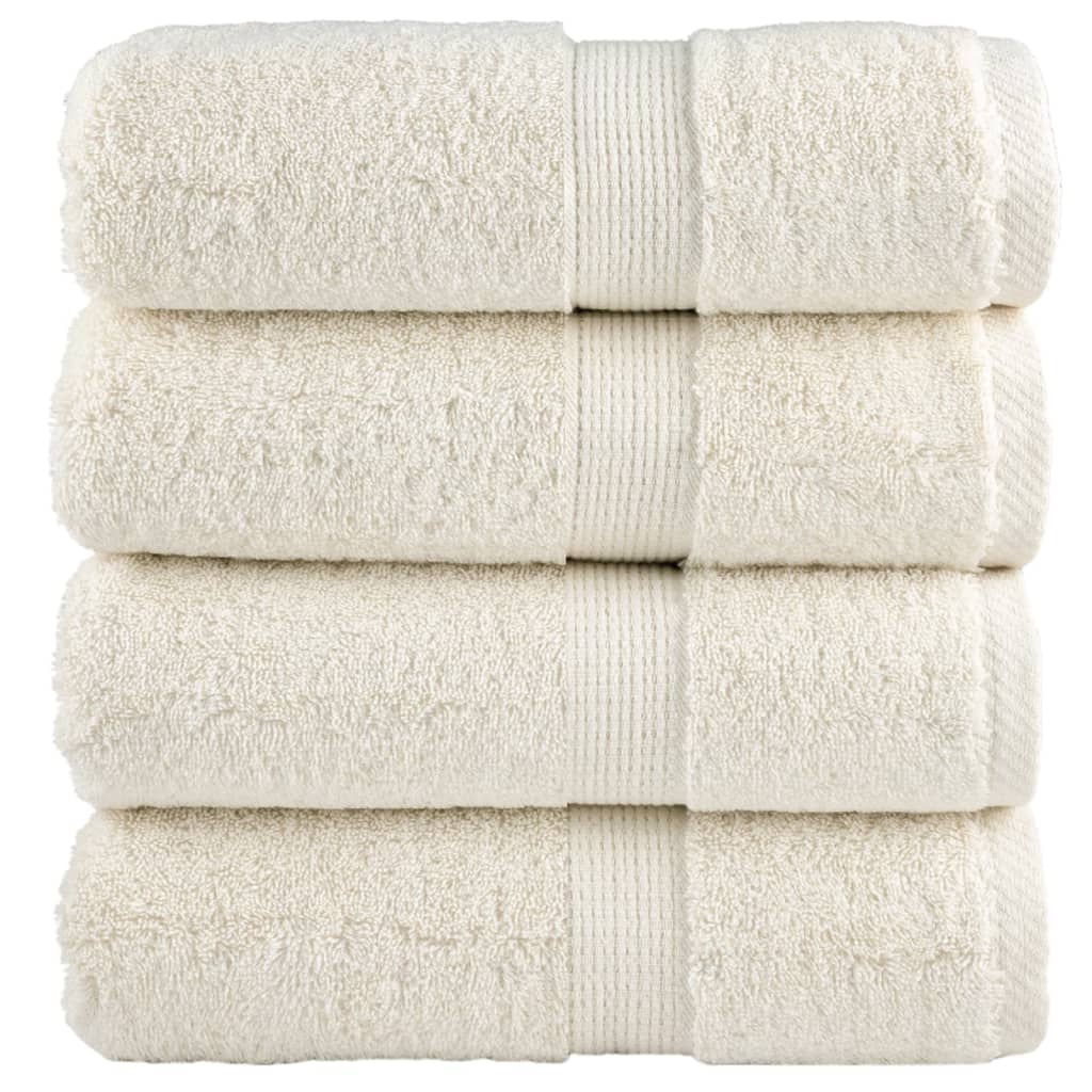 Premium vaskehåndklæder SOLUND 4 stk. cremefarvede 30x30 cm 600 gsm