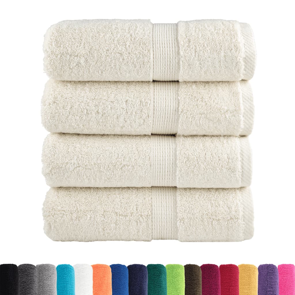 Premium vaskehåndklæder SOLUND 4 stk. cremefarvede 30x30 cm 600 gsm