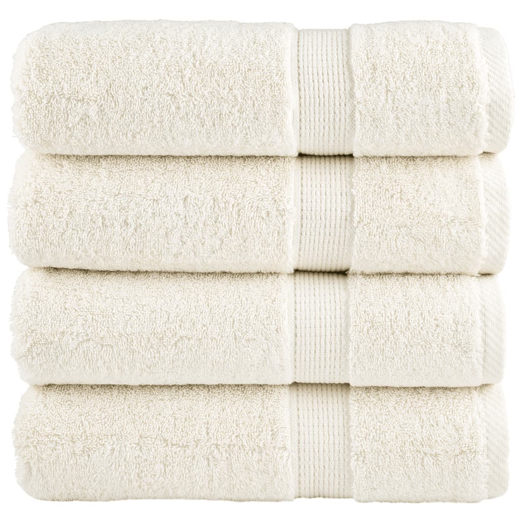 Premium badehåndklæder SOLUND 4 stk. cremefarvet 100x150 cm 600 gsm