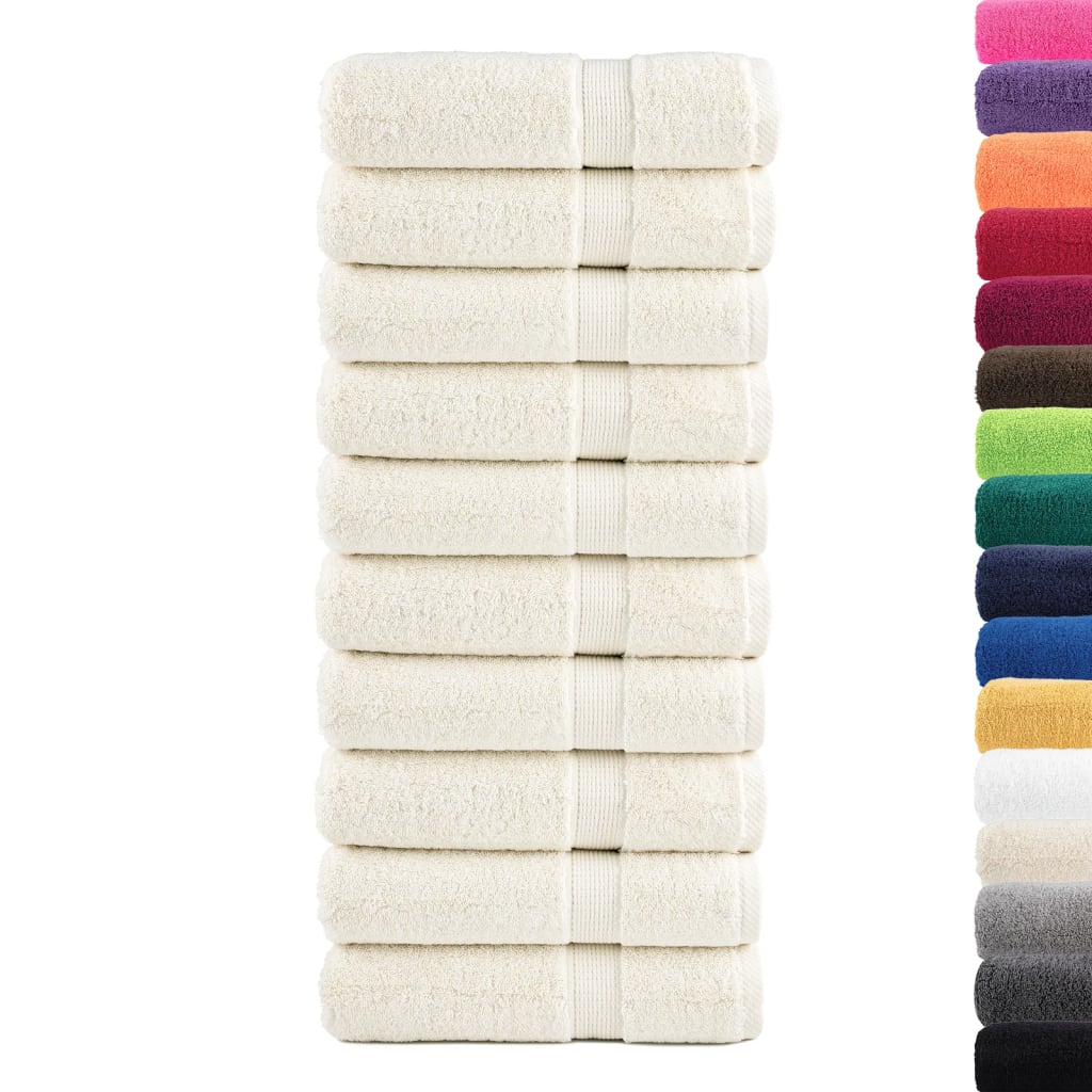 Premium badehåndklæder SOLUND 10 stk. cremefarvet 100x150 cm 600 gsm