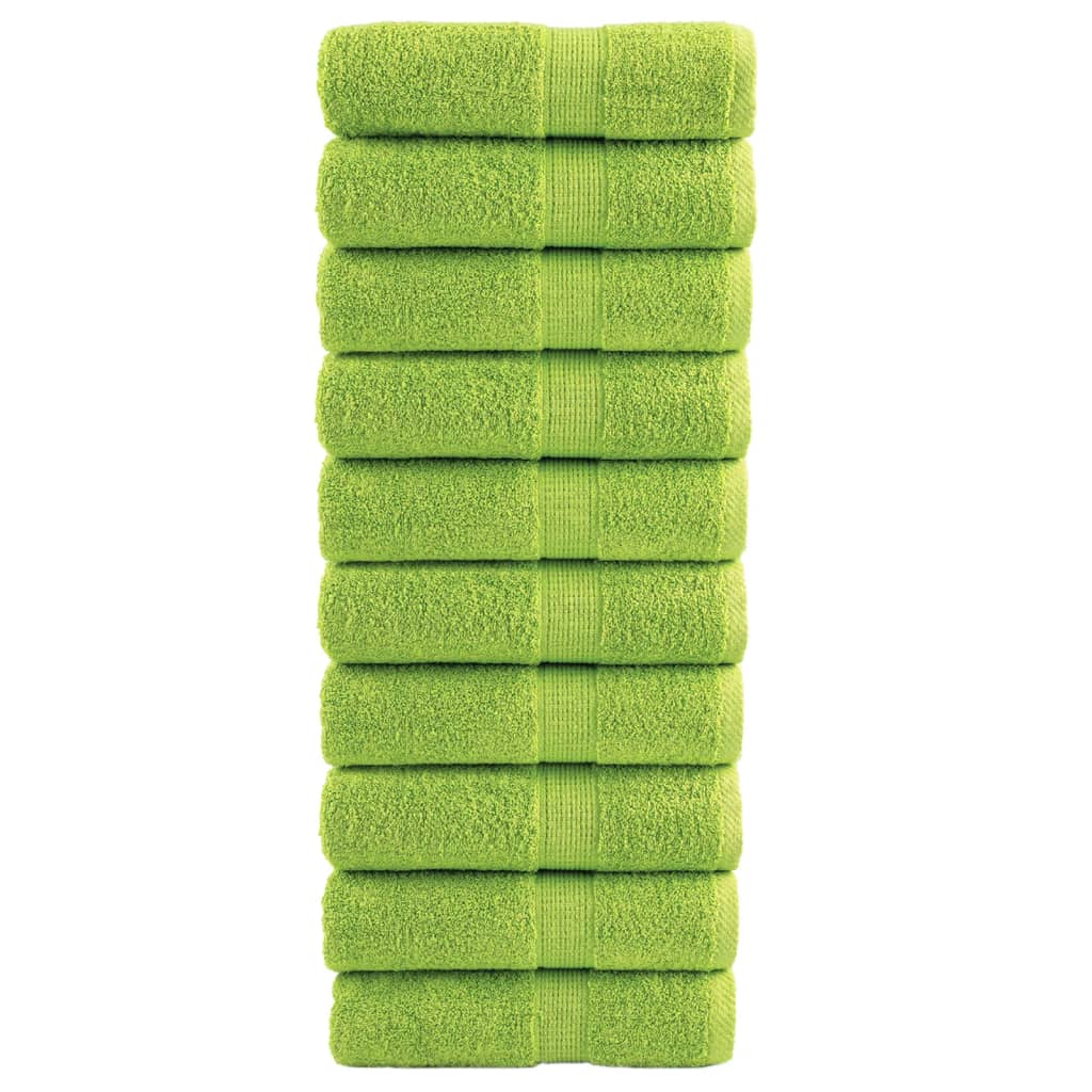 gæstehåndklæder SOLUND 10 stk. Premium 30x50cm 600g/m2 æblegrøn