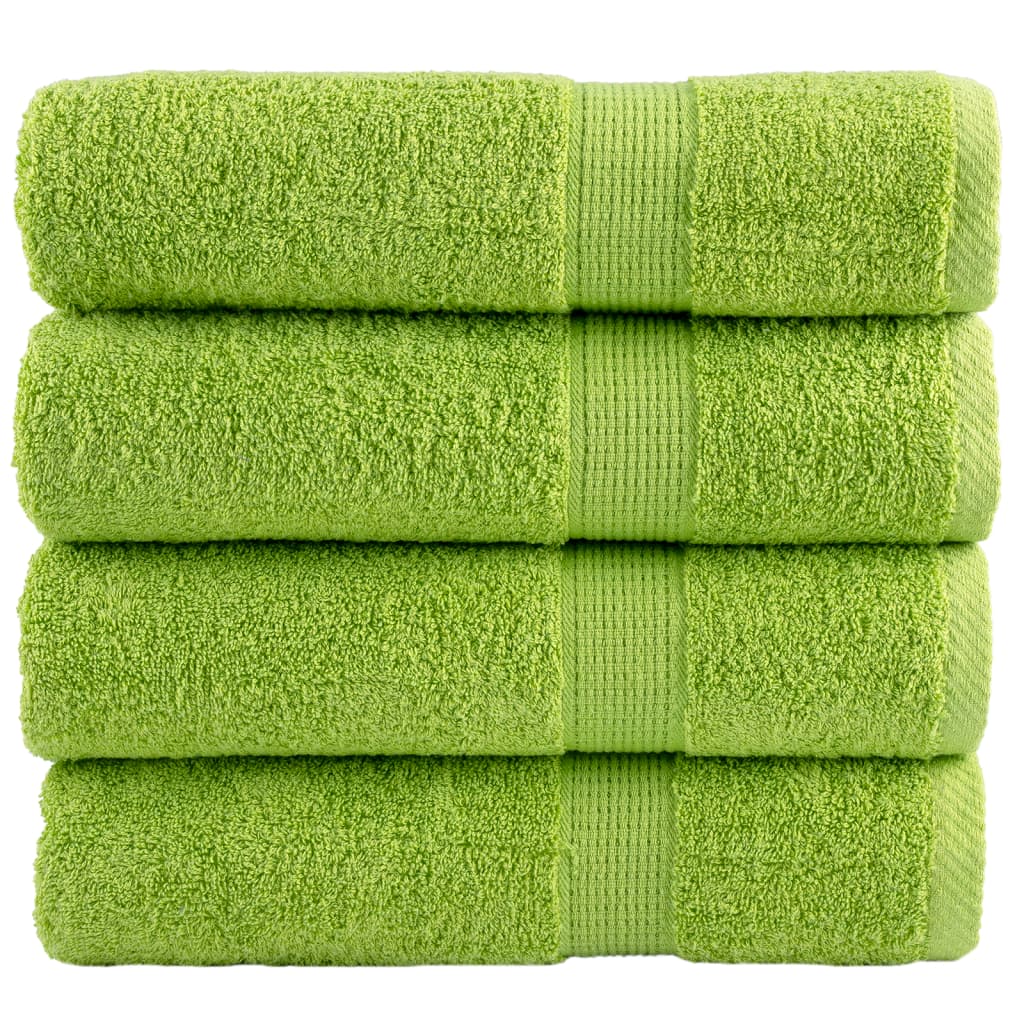Premium badehåndklæder SOLUND 4 stk. æblegrøn 100x150 cm 600 gsm