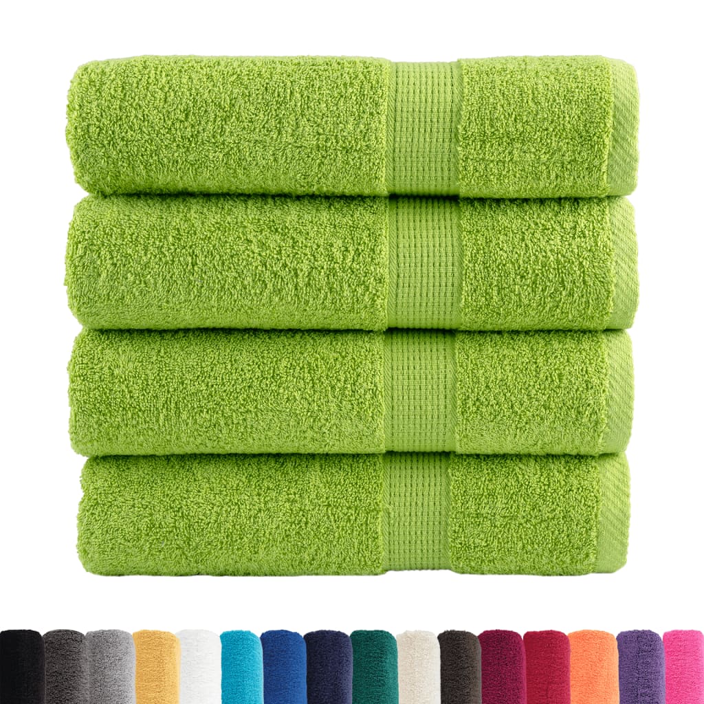 Premium badehåndklæder SOLUND 4 stk. æblegrøn 100x150 cm 600 gsm