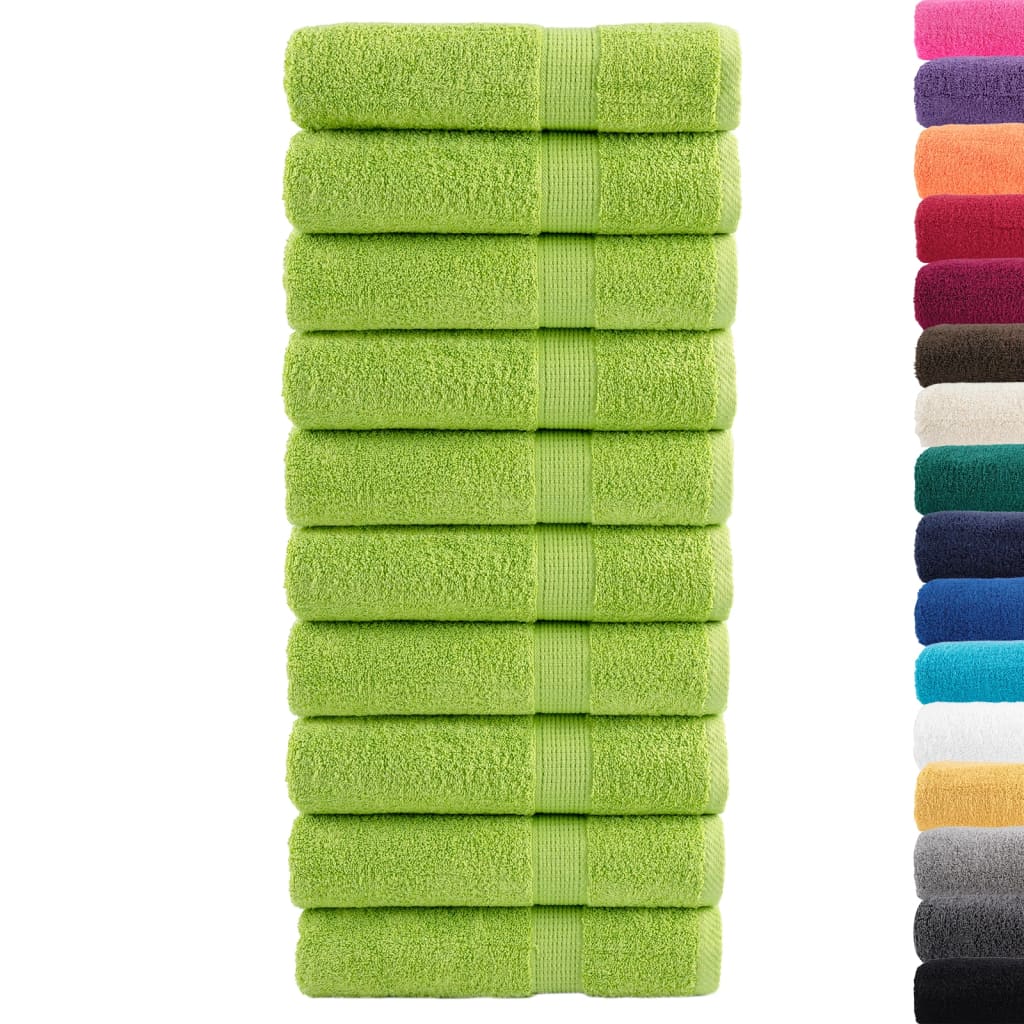 Premium badehåndklæder SOLUND 10 stk. æblegrøn 100x150 cm 600 gsm