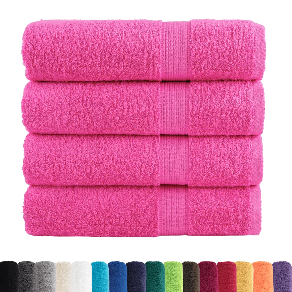 Premium badehåndklæder SOLUND 4 stk. lyserød 100x150 cm 600 gsm