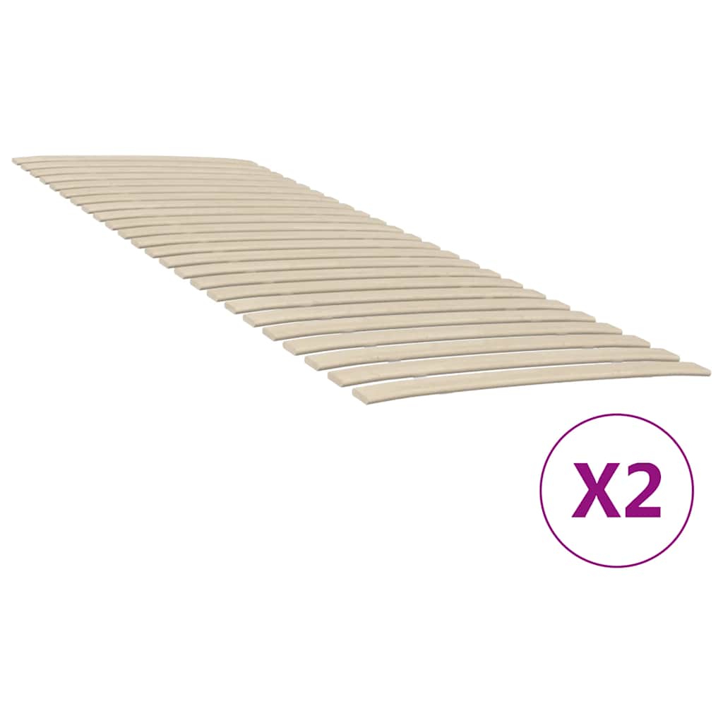 sengelameller med 48 lameller 2 stk. 80x200 cm