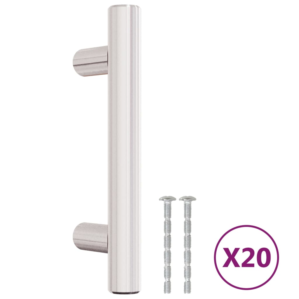 skabshåndtag 20 stk. 64 mm rustfrit stål sølvfarvet