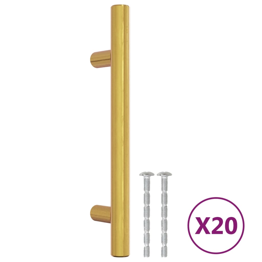 skabshåndtag 20 stk. 96 mm rustfrit stål guldfarvet