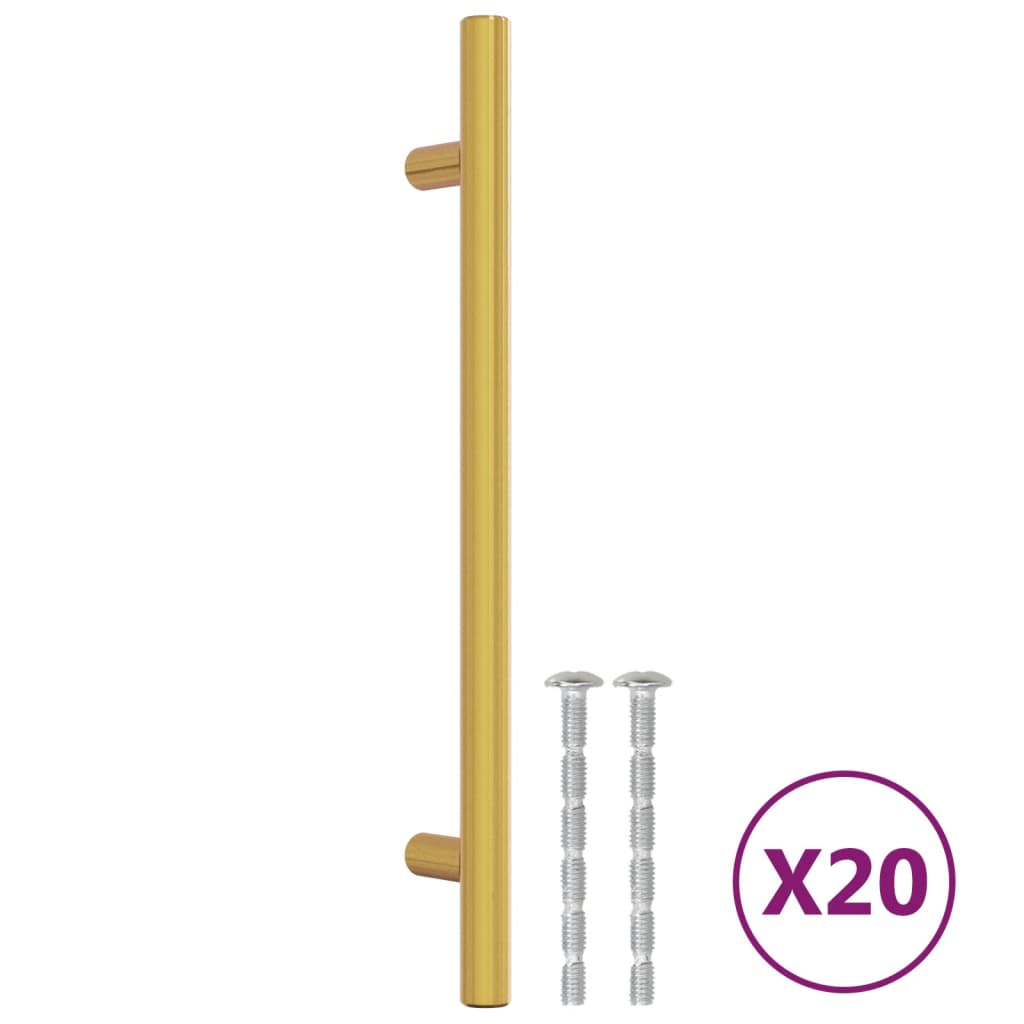 skabshåndtag 20 stk. 160 mm rustfrit stål guldfarvet