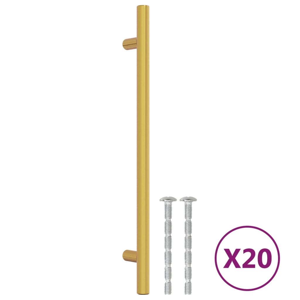 skabshåndtag 20 stk. 192 mm rustfrit stål guldfarvet
