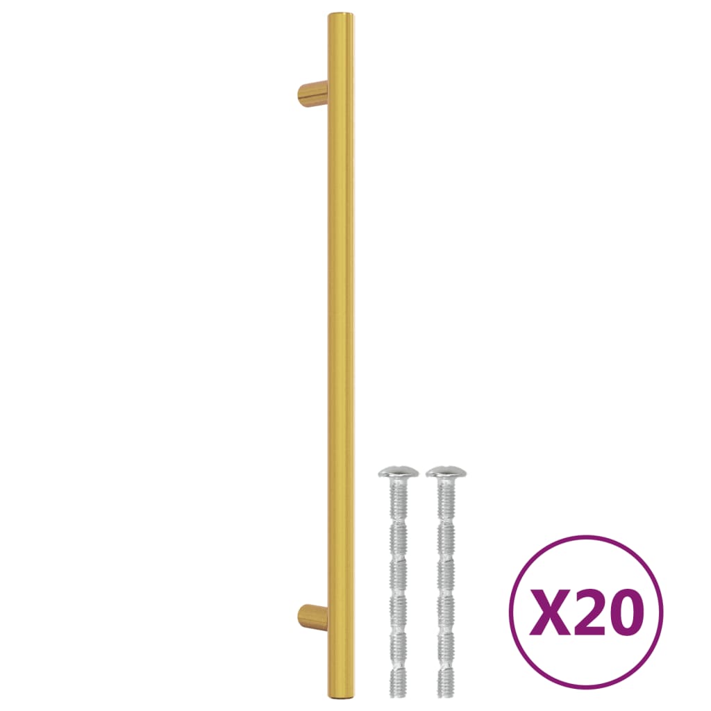 skabshåndtag 20 stk. 224 mm rustfrit stål guldfarvet