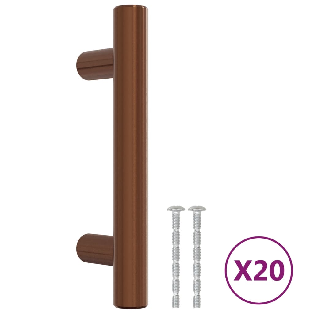 skabshåndtag 20 stk. 64 mm rustfrit stål bronzefarvet