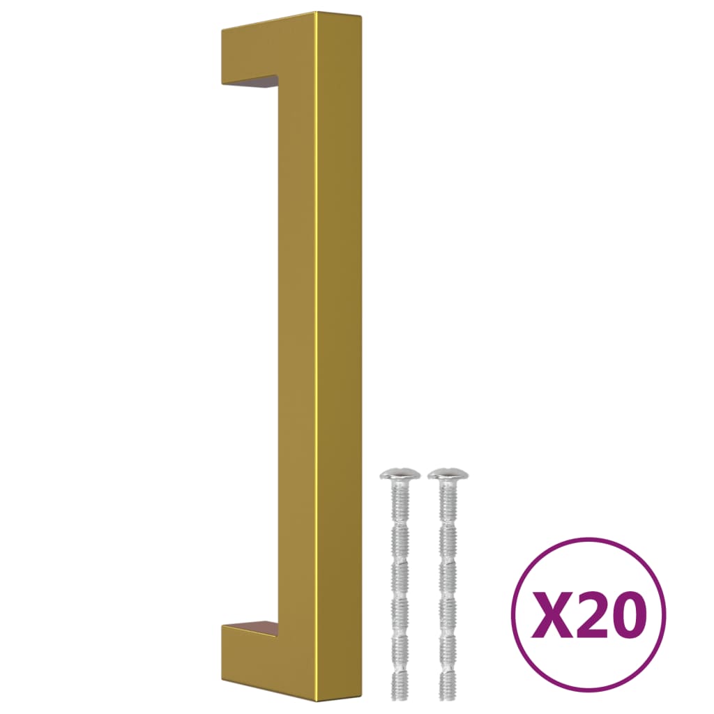 skabshåndtag 20 stk. 128 mm rustfrit stål guldfarvet