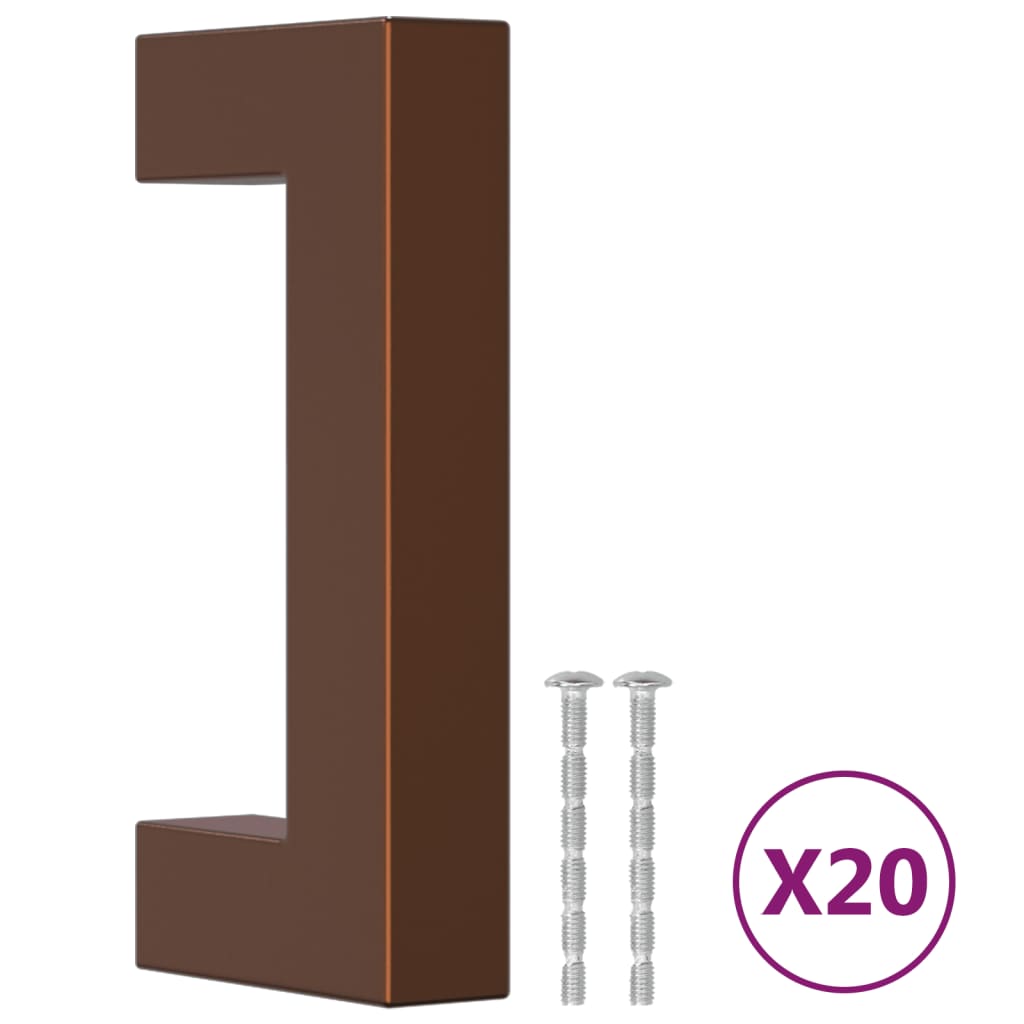 skabshåndtag 20 stk. 64 mm rustfrit stål bronzefarvet