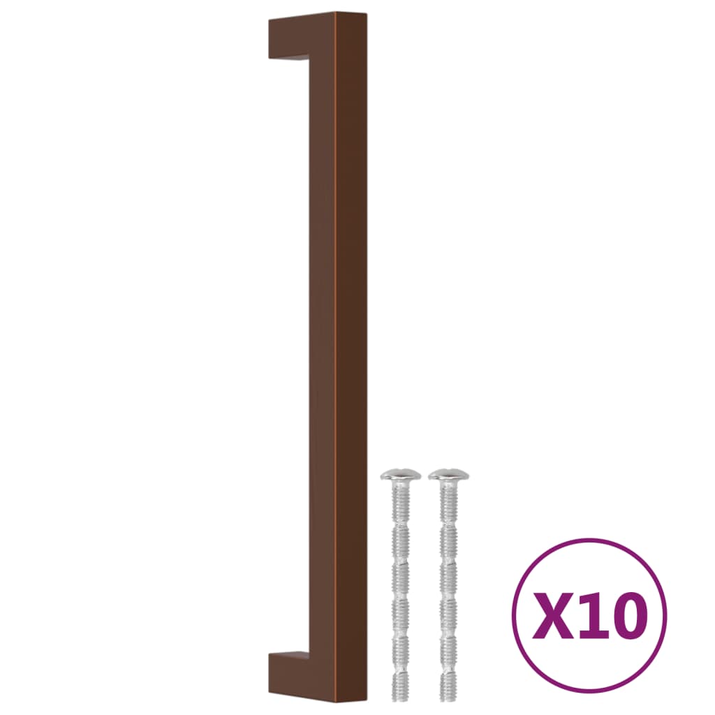 skabshåndtag 10 stk. 192 mm rustfrit stål bronzefarvet