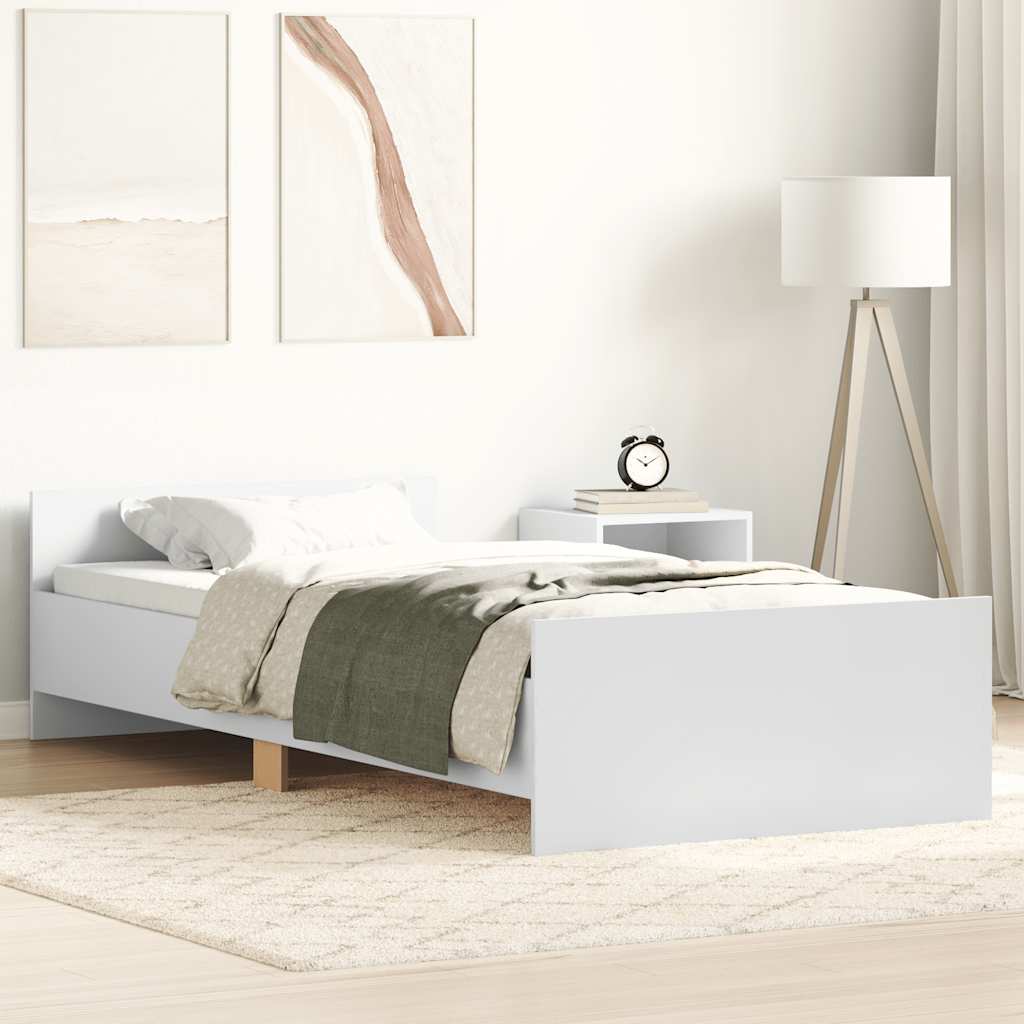sengeramme 90x200 cm konstrueret træ hvid