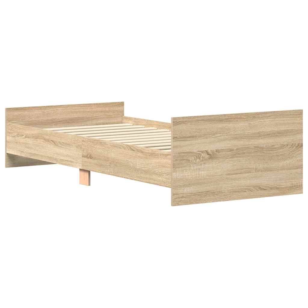 sengeramme 90x200 cm uden madras konstrueret træ sonoma-eg