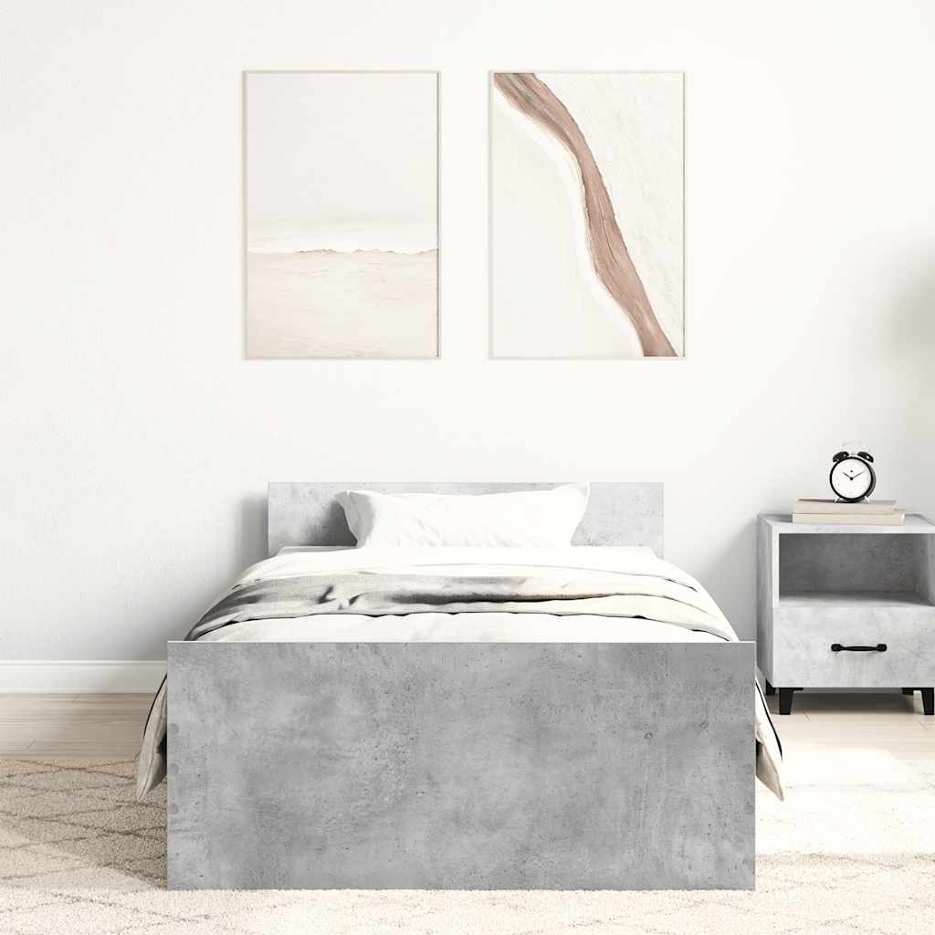 sengeramme 90x200 cm konstrueret træ betongrå