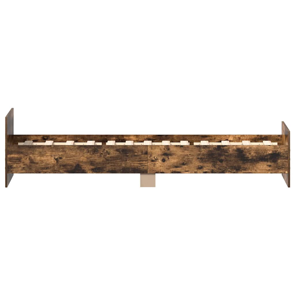 sengeramme 90x200 cm uden madras konstrueret træ røget eg