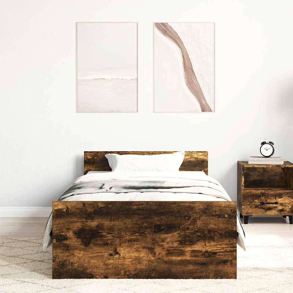sengeramme 100x200 cm uden madras konstrueret træ røget eg