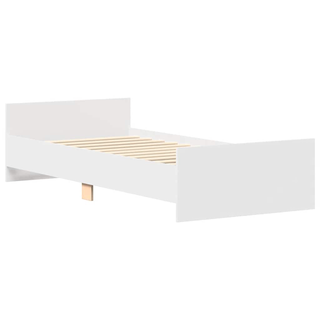 sengeramme 75x190 cm konstrueret træ hvid