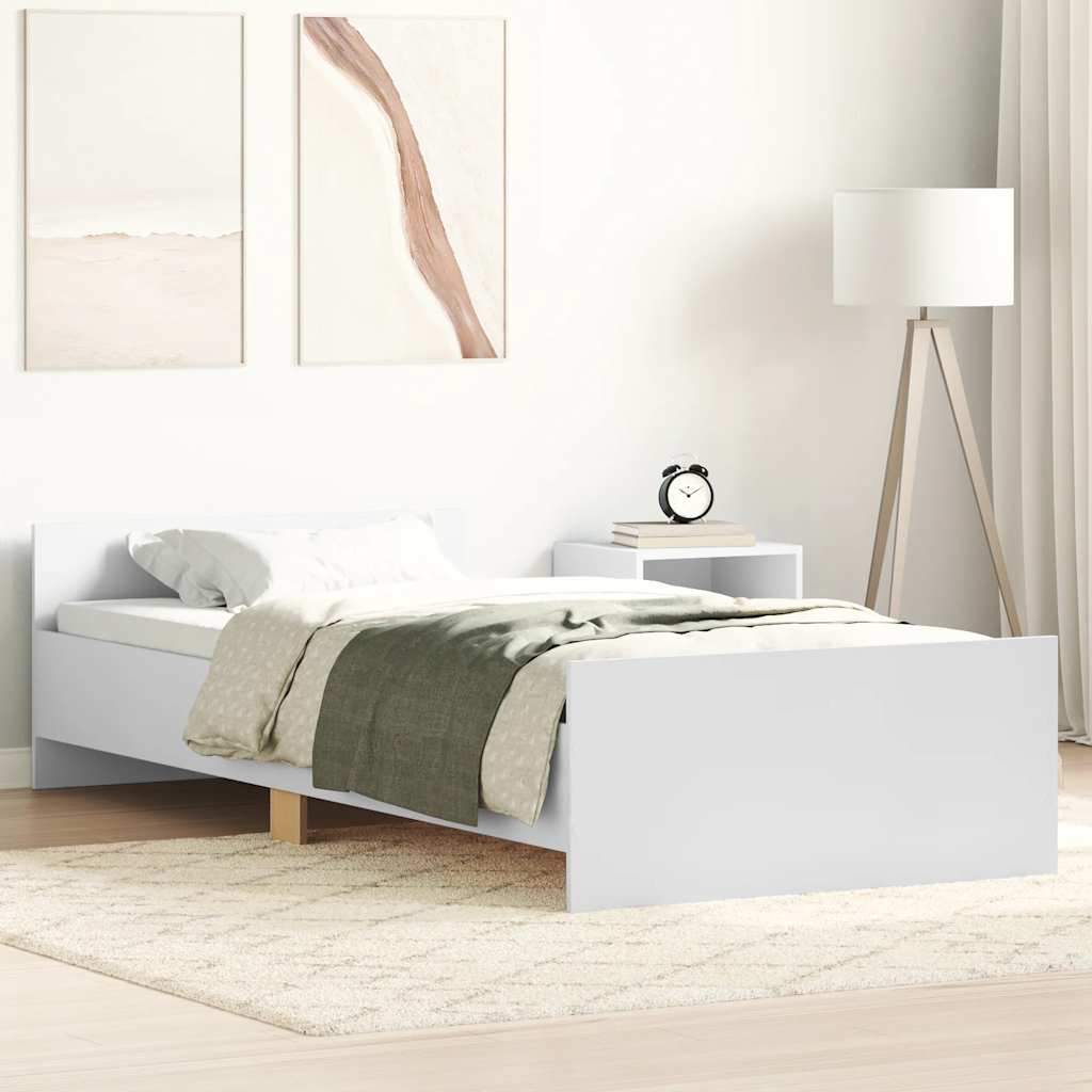 sengeramme 75x190 cm konstrueret træ hvid