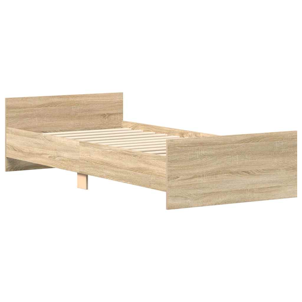 sengeramme 75x190 cm uden madras konstrueret træ sonoma-eg
