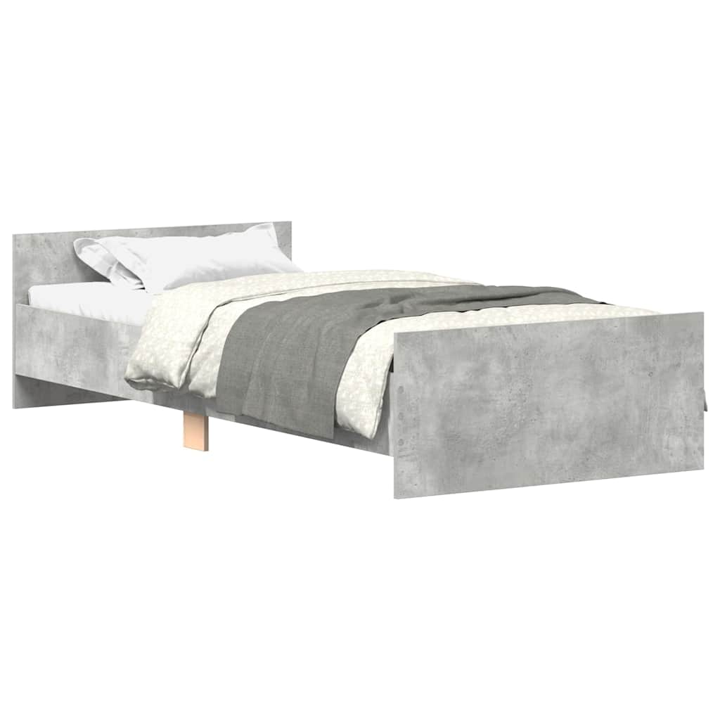 sengeramme 75x190 cm konstrueret træ betongrå