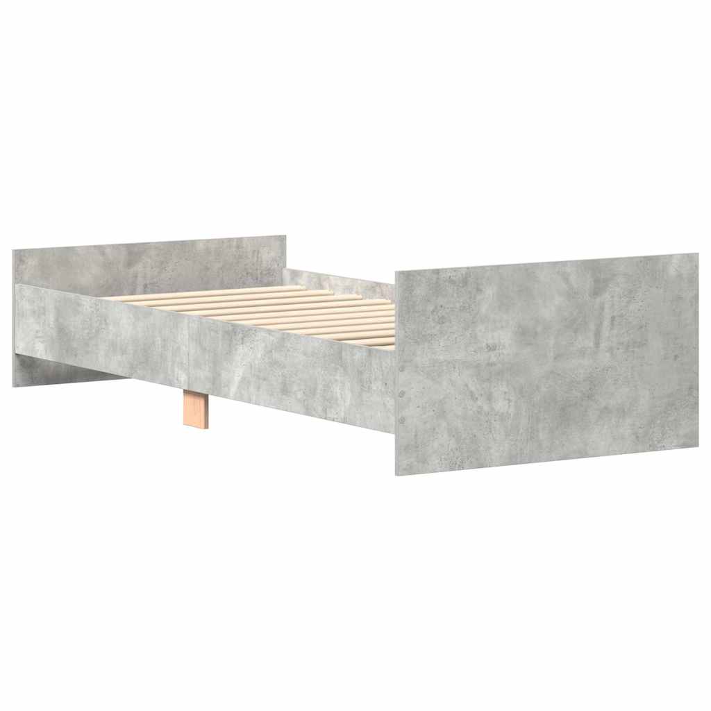 sengeramme 75x190 cm konstrueret træ betongrå