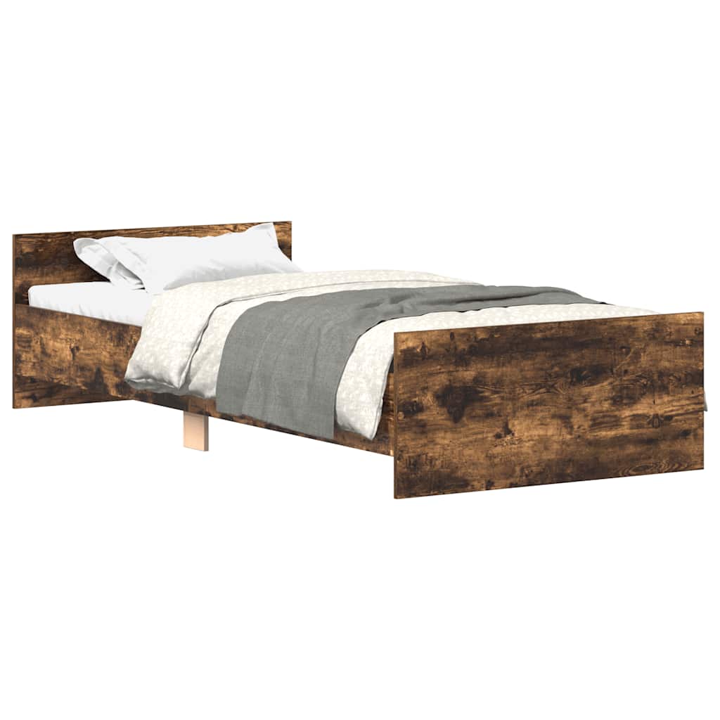 sengeramme 75x190 cm uden madras konstrueret træ røget eg
