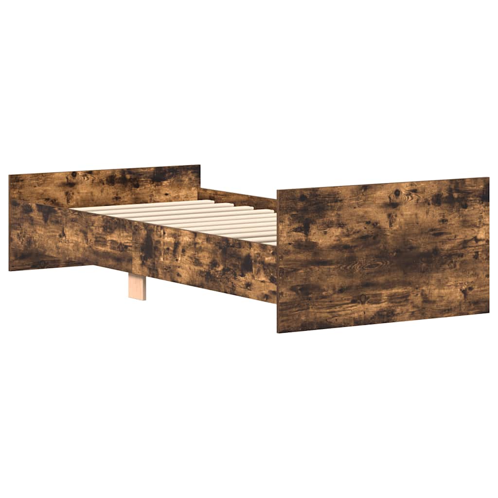 sengeramme 75x190 cm uden madras konstrueret træ røget eg