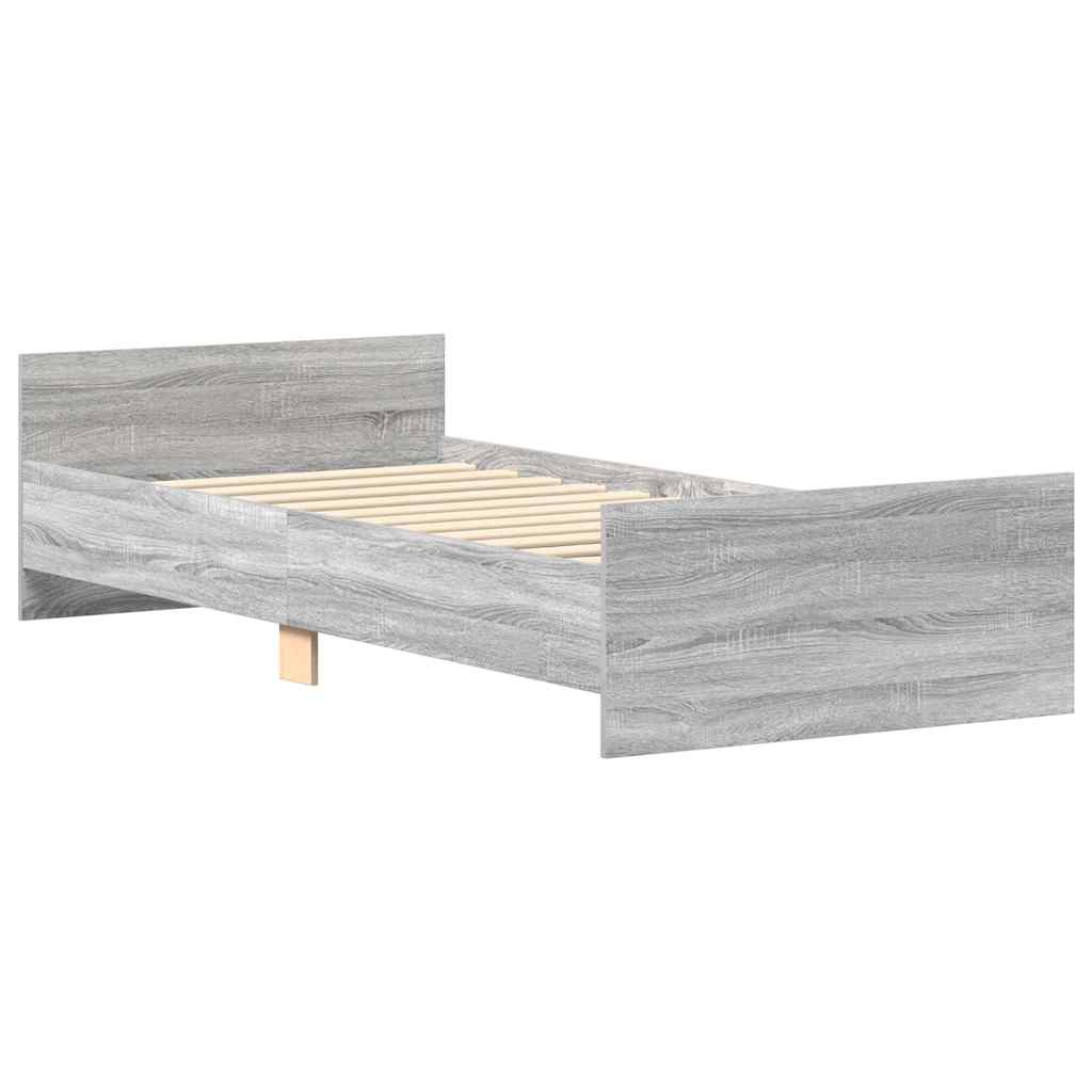 sengeramme 75x190 cm konstrueret træ grå sonoma-eg