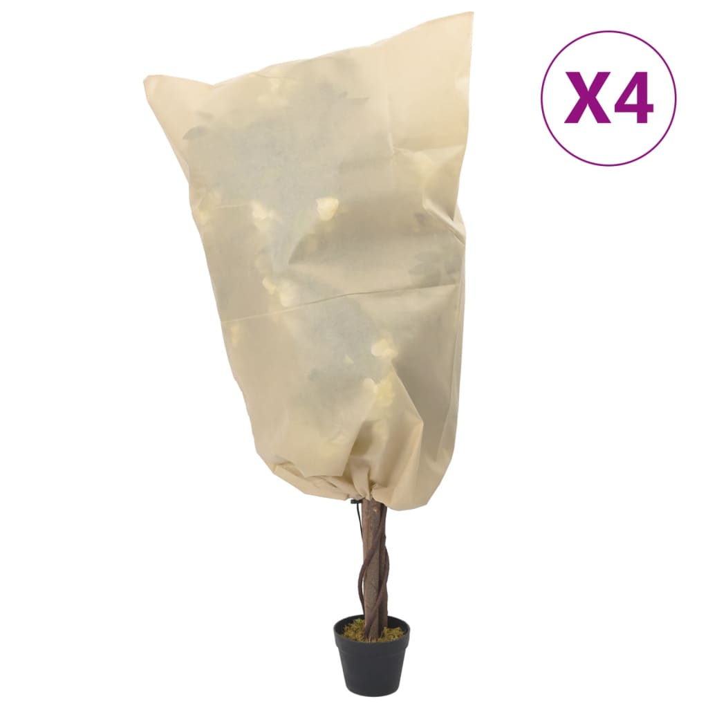 plantebeskyttelse med snore 4 stk. 70 g/m² 0,8x0,8 m