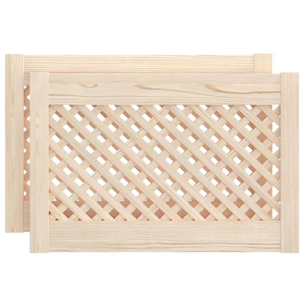 skabslåger 2 stk. 59,5x39,5 cm gitterdesign massivt fyrretræ