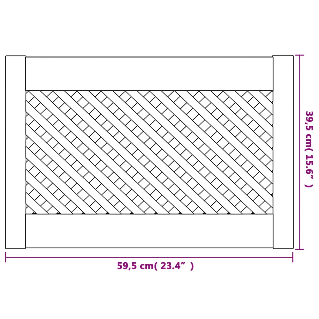 skabslåger 2 stk. 59,5x39,5 cm gitterdesign massivt fyrretræ