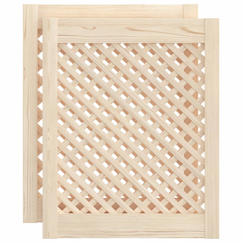 skabslåger 2 stk. 49,5x61,5 cm gitterdesign massivt fyrretræ