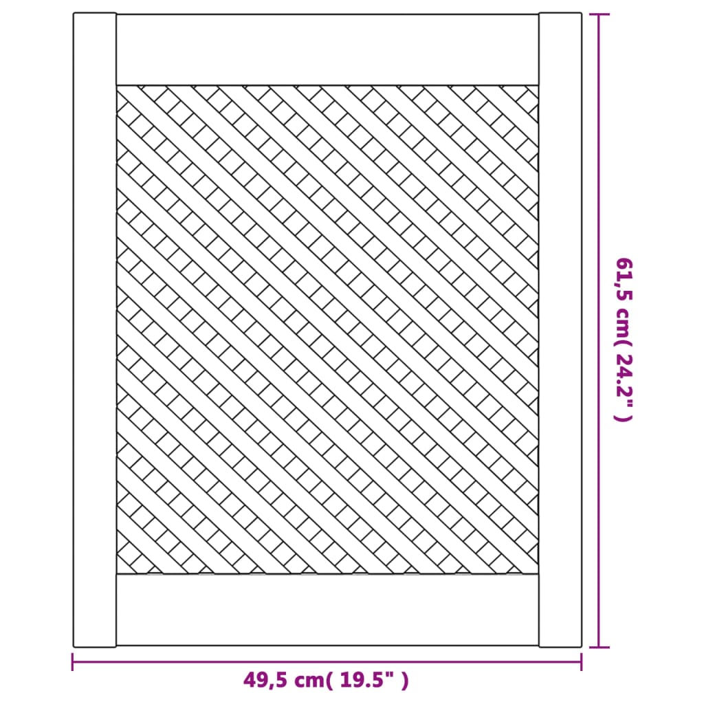 skabslåger 2 stk. 49,5x61,5 cm gitterdesign massivt fyrretræ